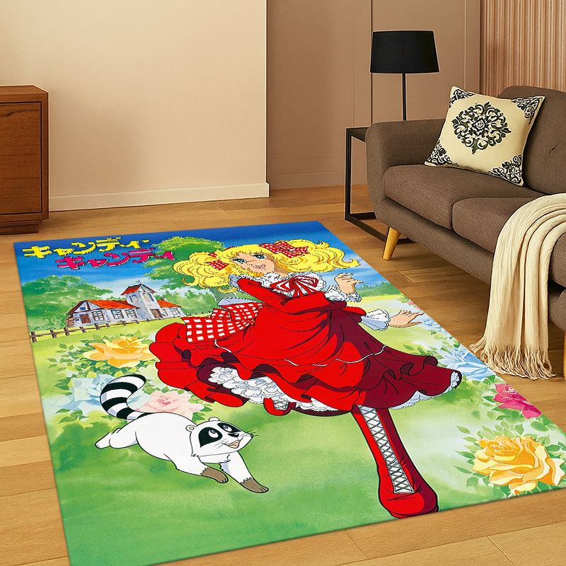 Kids Outdoor Area - Tapis antidérapant pour salon, motif dessin