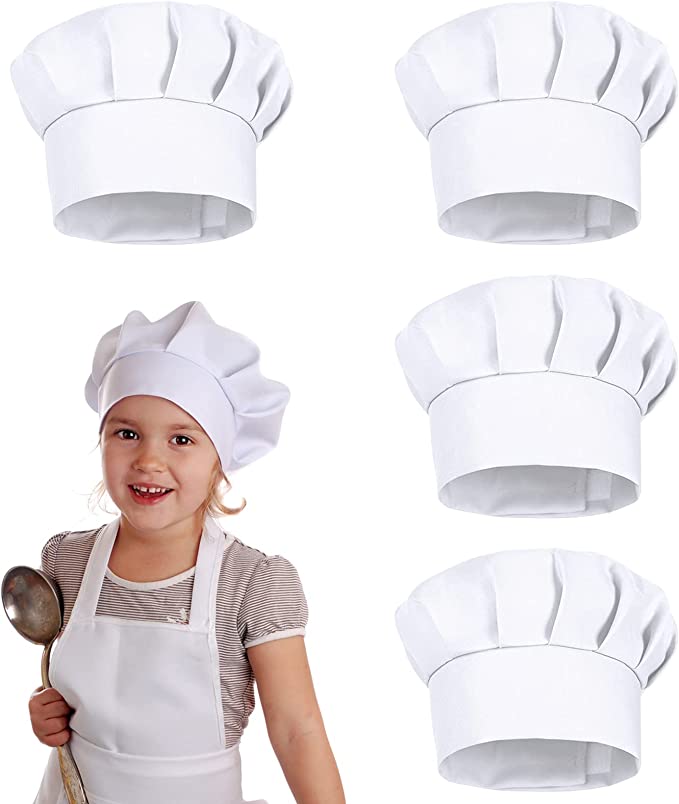 Lot de 4 chapeaux de chef blan - Kids Outdoor Kitchen Accessories avis et prix